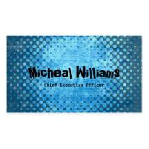 Bold Blue Grunge CEO Company Business Cards