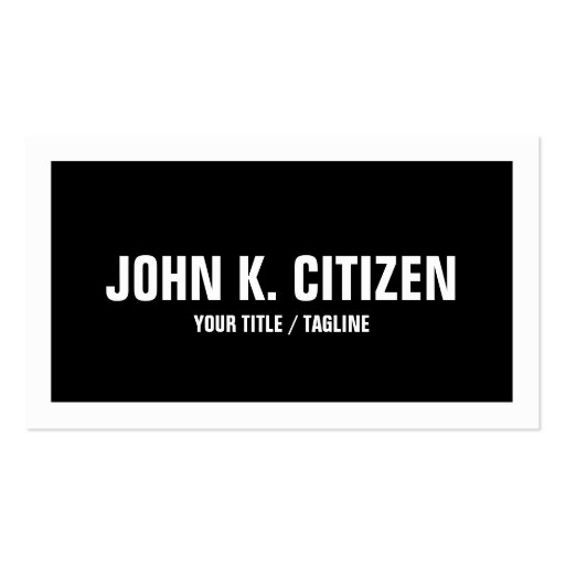 Bold Border Business Card - black and white (front side)