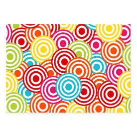 Bold Bright Colorful Concentric Circles Pattern Business Card