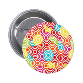 Bold Bright Colorful Concentric Circles Pattern Pins