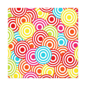 Bold Bright Colorful Concentric Circles Pattern Canvas Print