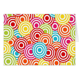 Bold Bright Colorful Concentric Circles Pattern Card