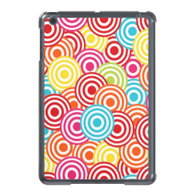 Bold Bright Colorful Concentric Circles Pattern iPad Mini Cover