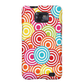 Bold Bright Colorful Concentric Circles Pattern Samsung Galaxy S2 Cases