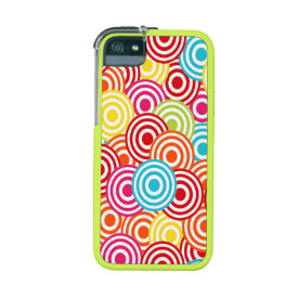 Bold Bright Colorful Concentric Circles Pattern Cover For iPhone 5/5S