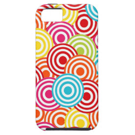 Bold Bright Colorful Concentric Circles Pattern iPhone 5 Cases