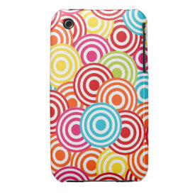 Bold Bright Colorful Concentric Circles Pattern Case-Mate iPhone 3 Case