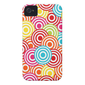 Bold Bright Colorful Concentric Circles Pattern iPhone 4 Case