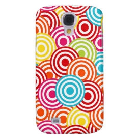Bold Bright Colorful Concentric Circles Pattern Galaxy S4 Cases