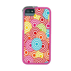 Bold Bright Colorful Concentric Circles Pattern iPhone 5/5S Cover