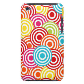 Bold Bright Colorful Concentric Circles Pattern iPod Touch Cases