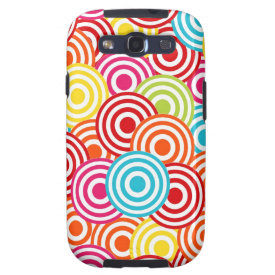 Bold Bright Colorful Concentric Circles Pattern Galaxy S3 Cover