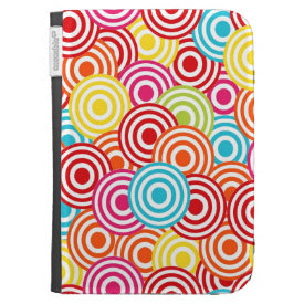 Bold Bright Colorful Concentric Circles Pattern Cases For The Kindle