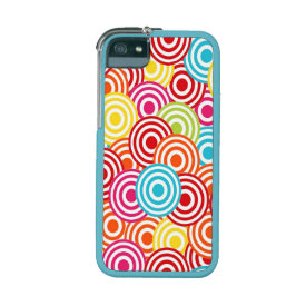 Bold Bright Colorful Concentric Circles Pattern iPhone 5/5S Cases