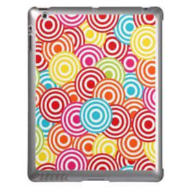 Bold Bright Colorful Concentric Circles Pattern iPad Case