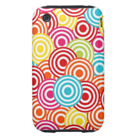Bold Bright Colorful Concentric Circles Pattern Tough iPhone 3 Case