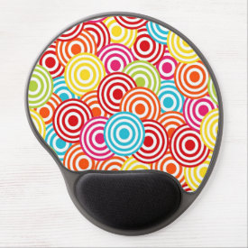 Bold Bright Colorful Concentric Circles Pattern Gel Mouse Pads