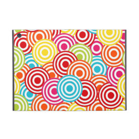 Bold Bright Colorful Concentric Circles Pattern iPad Mini Cover