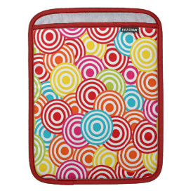 Bold Bright Colorful Concentric Circles Pattern iPad Sleeve