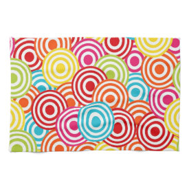 Bold Bright Colorful Concentric Circles Pattern Towel