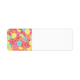 Bold Bright Colorful Concentric Circles Pattern Return Address Labels