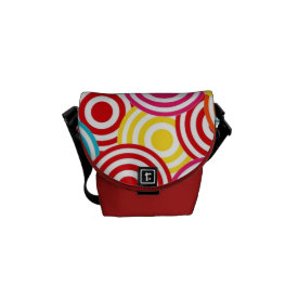 Bold Bright Colorful Concentric Circles Pattern Messenger Bags