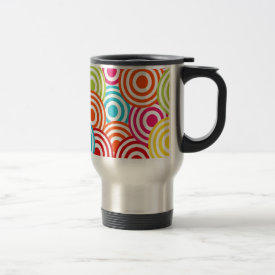 Bold Bright Colorful Concentric Circles Pattern Mugs