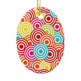 Bold Bright Colorful Concentric Circles Pattern Christmas Ornament
