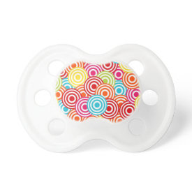 Bold Bright Colorful Concentric Circles Pattern Pacifiers