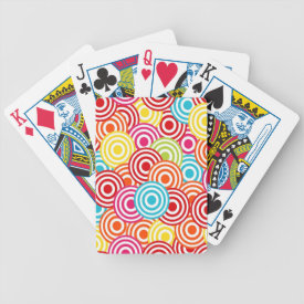 Bold Bright Colorful Concentric Circles Pattern Bicycle Card Decks
