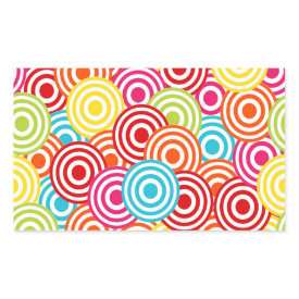 Bold Bright Colorful Concentric Circles Pattern Rectangular Sticker