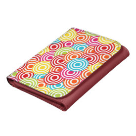Bold Bright Colorful Concentric Circles Pattern Wallet