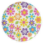 Bold, Bright Flower Pattern Plates