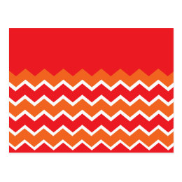 Bold Bright Orange Red Chevron Zigzag Pattern Postcard
