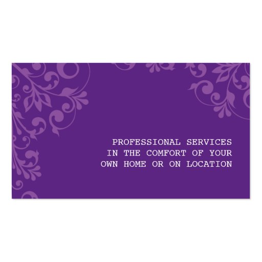 BOLD bright organic swirl pattern violet purple Business Card Templates (back side)