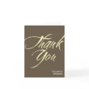 Bold brush stroke coffee brown thank you cards card