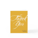 Bold brush stroke golden yellow thank you cards card