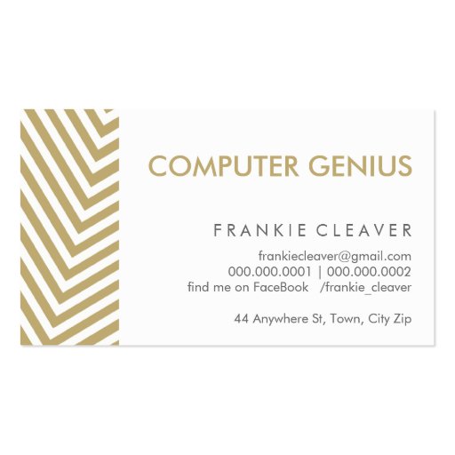 BOLD BUSINESS CARD : simple pattern stripe gold (front side)