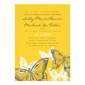 Bold Butterflies Wedding Invitation