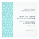 Bold Chevron Stripe Aqua Blue Modern Affordable Custom Invites