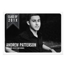 Bold Classic Banner Graduation Photo Announcement