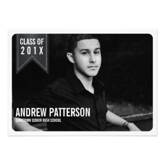 Bold Classic Banner Graduation Photo Announcement