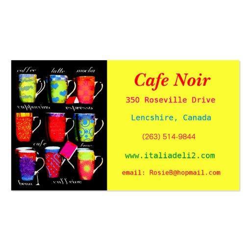 Bold Coffee / Cafe Business Card