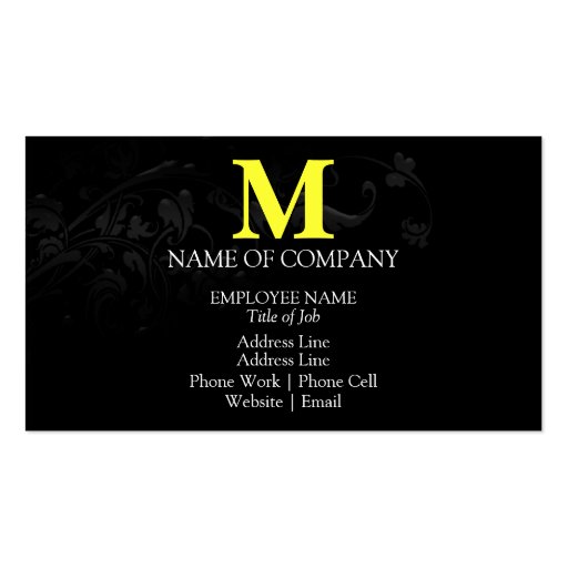 Bold Color Monograms For BusinessCards Business Cards (front side)