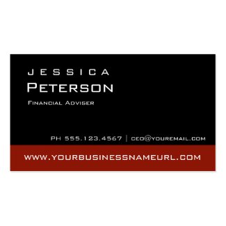 Bold Color Red Financial Advisor Business Cards