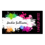 Bold Color Splash Makeup Artist Business Cards