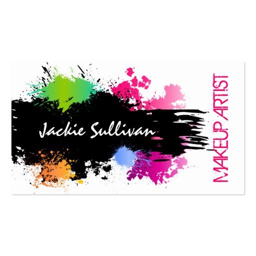 Bold Color Splash Makeup Artist Business Cards