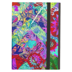 Bold Colorful Abstract Collage with Dragonflies iPad Folio Cases