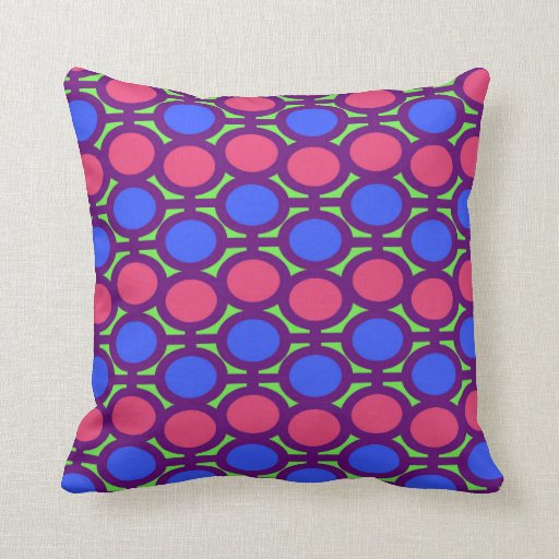 Bold Colorful Bubble Eyelets Throw Pillow Zazzle