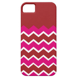 Bold Colorful Chevron Zigzag Pattern Red Hot Pink iPhone 5/5S Case